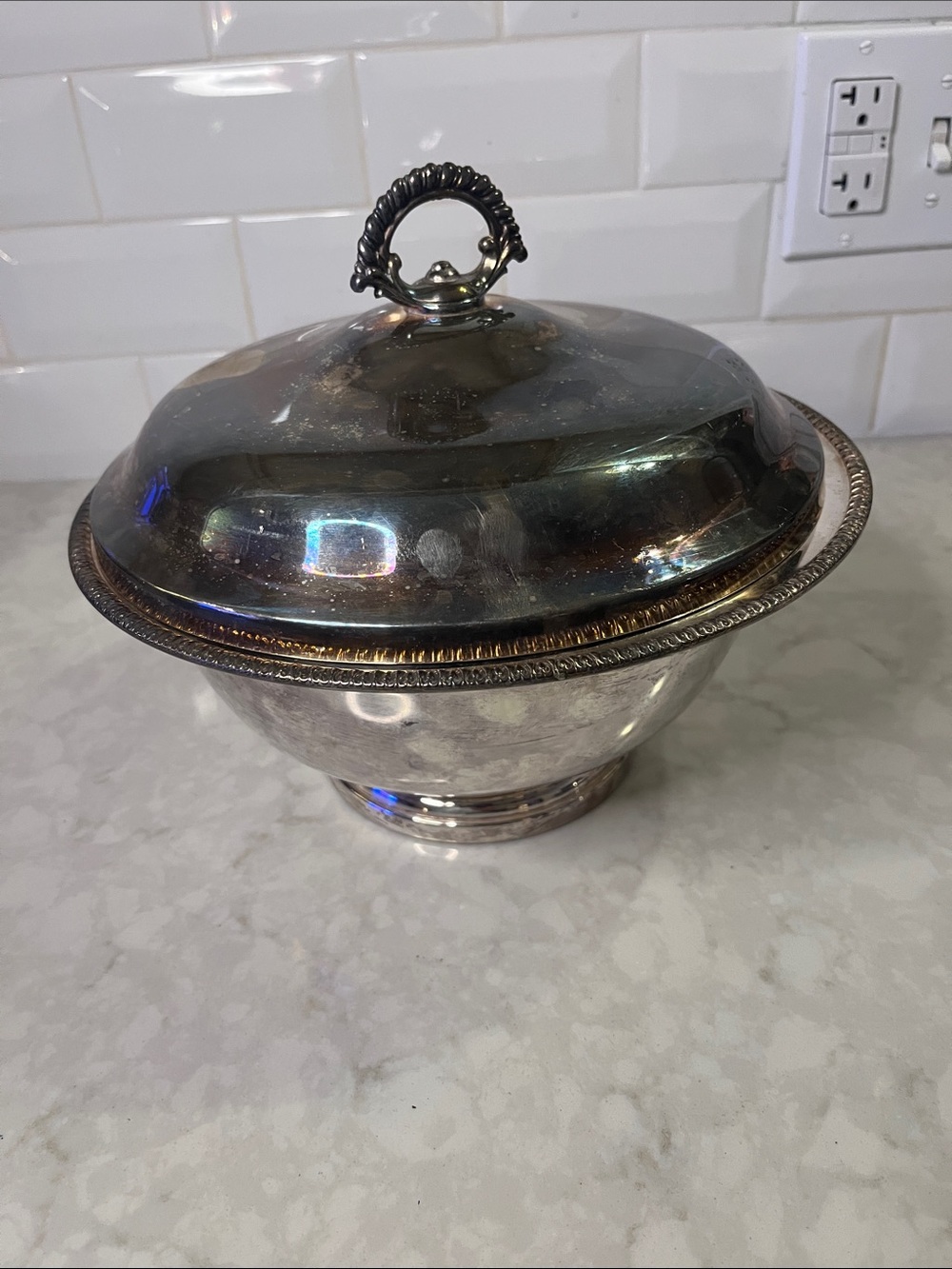 Vintage GORHAM SILVER PLATE Marked YC781 covered lidded casserole serving dish